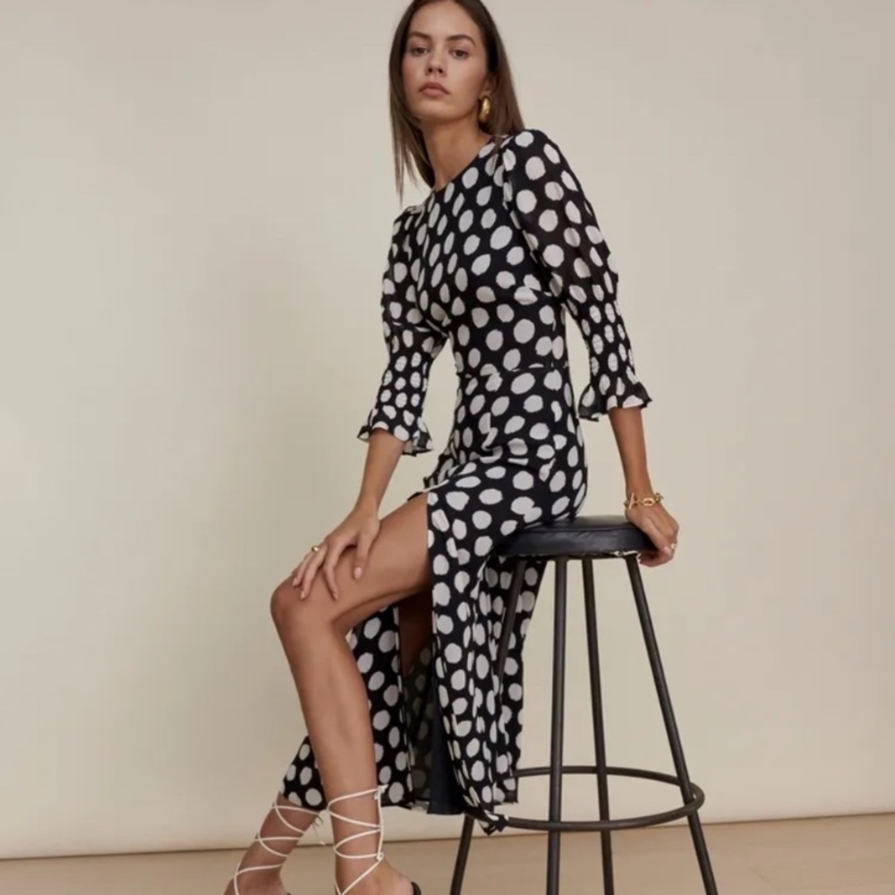Reformation Carolena Polka Dot dress